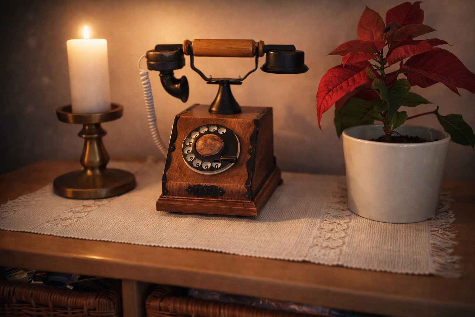 Drevený telefón I
